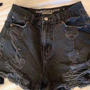 Black jean shorts, size 0